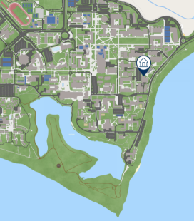 map indicating location of the Marine Sciences Building
