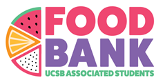 UCSB Associated Students logo depicting a half circle with three round edged triangular pieces of fruit